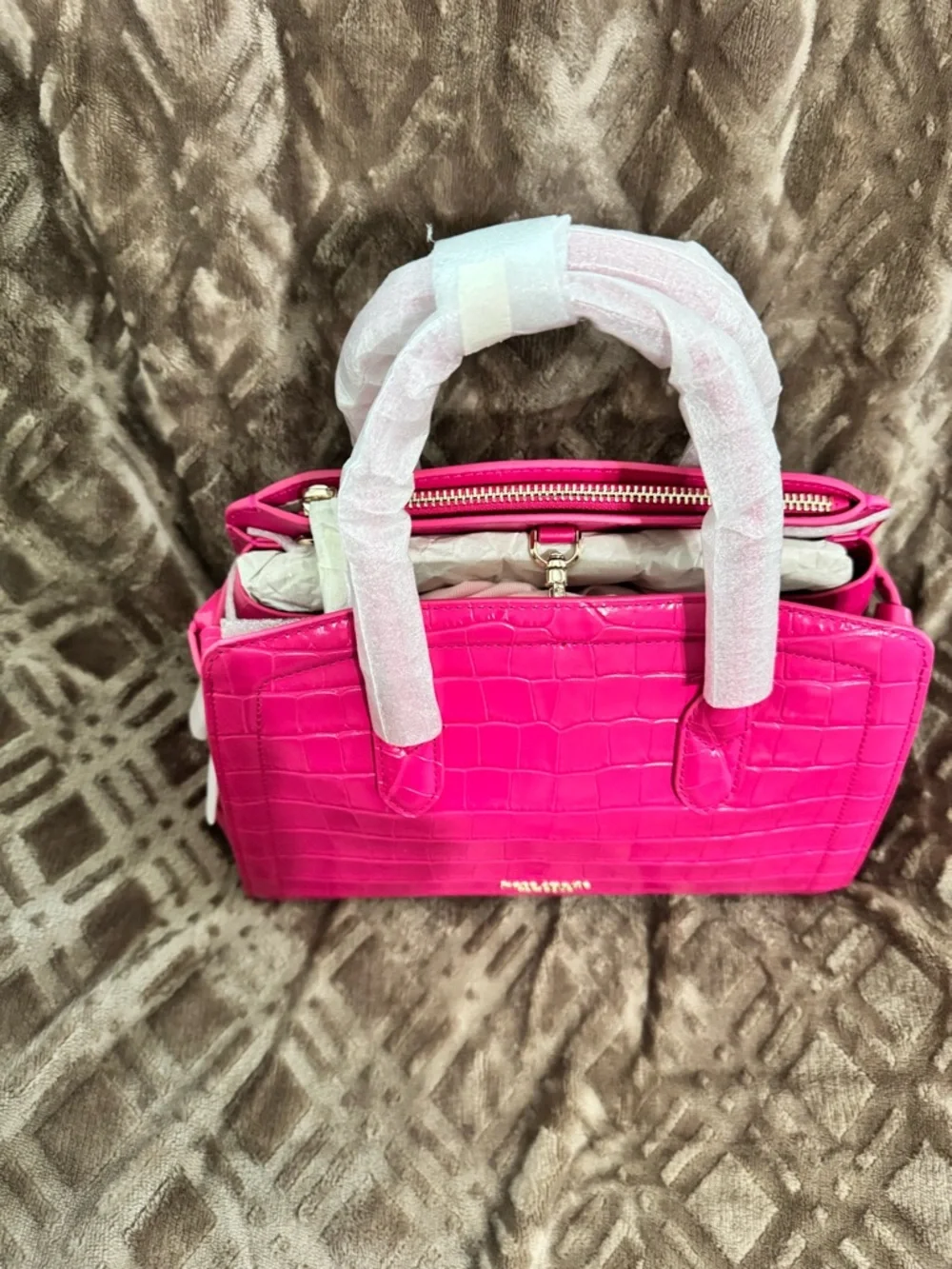 kate spade Hot Pink Croc-Embossed Satchel